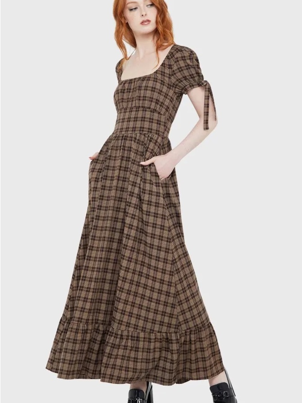 🤎 KILLSTAR Grim Gretchen Dress – Brown Tartan – S 🤎